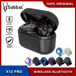 Earphones Sabbat X12 Pro TWS Wireless Earbuds Bluetooth 5.0 Earphones Hifi Stereo Sport Waterproof Headset For Phone IOS Android