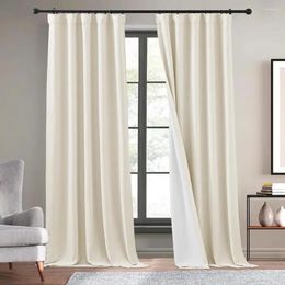 Curtain W52 X L 120 Inch Blinds Pinch Pleated Blackout Sounproof Privacy Thermal Insulated Drapes For Living Room Door Window