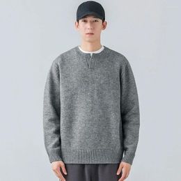Men's Sweaters Knitted For Men Plain Man Clothes Black Pullovers Solid Colour V Neck Sweat-shirt Loose Fit In Y2k Vintage Classic X