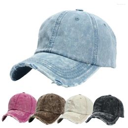 Ball Caps Ripped Sun Hat Comfortable Durable Block Sport Cosy Baseball Cap Adjustable Washed For Travel