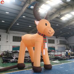 wholesale free ship outdoor activities Xmas 13ft Tall Inflatable Reindeer Giant Christmas Deer Cartoon Ground Balloon For