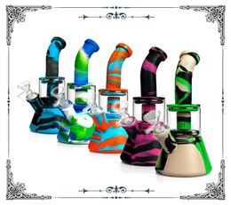 Colouful silicone Bong Smoking Wate pipe Hookah 100 food grade Environmentally friendly and safe Silicone Bongs Waterpipes s8865112