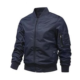 Military Jackets Men Solid Colour Bomber Jacket Spring Autumn in Outerwear Baseball Jackets Outdoor Clothing Male 240112