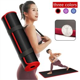 10MM Extra Thick 183cmX61cm High Quality NRB Nonslip Yoga Mats For Fitness Tasteless Pilates Gym Exercise Pads with Bandages 240113