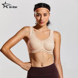 Sports Bra Underwear Women Max Control High Impact Plus Size Underwire Female Fitness Workout Shockproof Gym Athletic Brassiere 240113