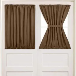 Curtain Room Darkening Privacy French Door Panel With Tieback Doors