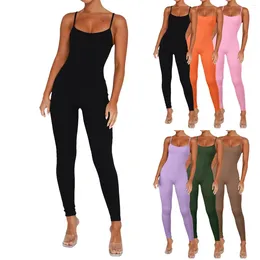 Women's Shapers Womens Fashion Solid Colour Jumpsuit Sports Sleeveless Hide Back Fat Tape