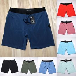 Men's Shorts Solid Laser Elastic Waist Beach Board Surfing Swim Fitness Pants Quick-dry 4-way Stretch Gym Wear