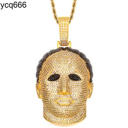 Halloween Hip Hop Jewellery Iced Out Scary Ghost Pendant Michael Myers Mask Chain Necklace