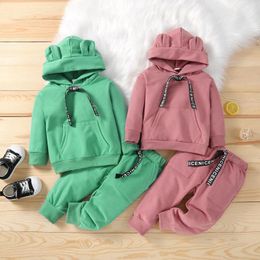 Clothing Sets Kids Clothes Set Children Tracksuits Baby Girls Boys Long Sleeve Cute Hoodie Sweatshirt Pullover Tops Pants Outfit 2pcs
