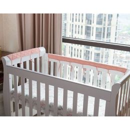 Pure Cotton Crib Bumper Protective Cover Edge Baby Anti-bite Solid Color Bed Fence Nursing Baby Anti-collision Bed Surround 240112