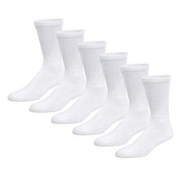 6 Pairs Of Premium Women's White Soft Breathable Cotton C-rew Socks female fashion solid Colour warm mid tube sock 240113