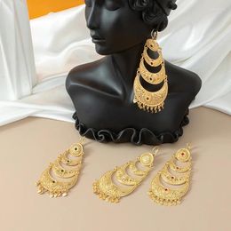 Dangle Earrings Fatima Gold Colour Algeria Long Drop For Women Traditional Wedding Hanging Bride Jewellery Gift