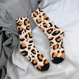 Men's Socks Happy Funny Light Brown Leopard Spot Texture Sock Polyester Animal Skin Patterns Graphic Spring Autumn Winter