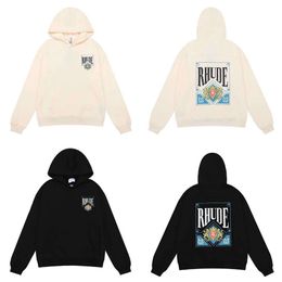 24 Mens Hoodies Sweatshirts Rhude Outstanding Designers Fashion Letter Printing Terry Hoodie Sweater American Brand