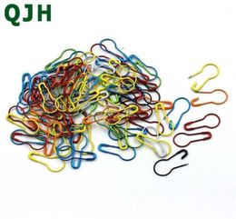 QJH Colorful 100pcslot Knitting Crochet Locking Stitch Marker Hangtag Safety Pins DIY Sewing tools Needle Clip Crafts Accessory15372993