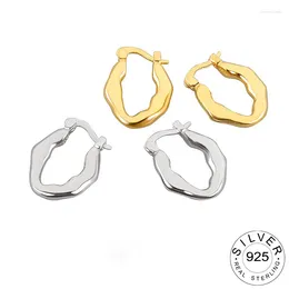 Stud Earrings 925 Sterling Silver Korean Oval Geometic Simple Temperament Exquisite Semale Sexy Jewelry Gift