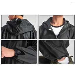Men's Trench Coats Waterproof Raincoat Overalls Rain Suit For Men Motorcycle Workwear Fashionable And Durable Black Colour Various Sizes
