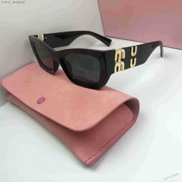 Mu Sunglasses for Women Designer Oval Glasses Uv Hot Selling Property Squared Metal Legs Miu Letter Design Smu09ws Smu11ws Eyeglasses GI15