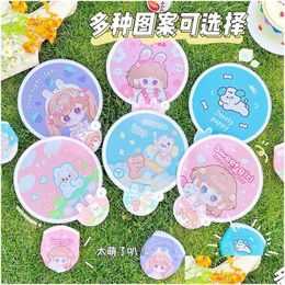 Party Favor Foldable Cartoon Handheld Fan Wedding Party And Personal Promotional Gifts Summer Outdoor Portable Fans Drop Delivery Home Dh5U8