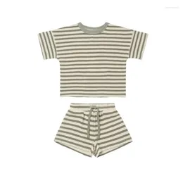Clothing Sets Striped Shirts Tops Shorts 2Pcs Set For Baby Boys Casual Cotton Summer Toddler Infant Kids Outfits