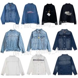 Mens Purple Jackets Classic Paris Style Denim Embroidery Jacket Thin Coat Print Letter Casual Stylist Womens Overcoat Unisex Winter Outwear 168