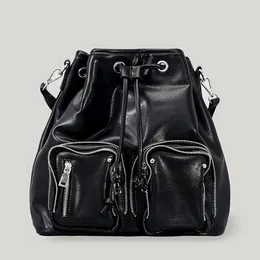 School Bags Travel Backpack Women's Drawstring Pocket Backpacks Large Capacity Bucket Bag 2024 Fashion Women