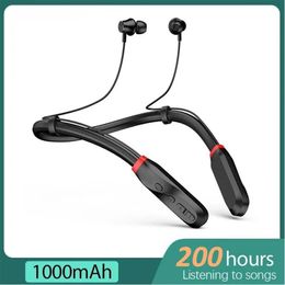 Headphones 200 Hours Bluetooth Headset Neckband Headphones Noise Reduction Earbuds Wireless Sports Earphones Builtin Mic With Carrying Bag