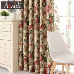 European Foral Blackout Curtains for Bedroom Living Room Luxury Hall Window Blackout Curtain for Kitchen Garden Blinds Drapes 240113