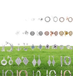 NEW 100% 925 Sterling Silver Earrings Flower type Hollow Ear Studs charm Beads Fit Bracelet DIY Dangler Wholesale factory9312124