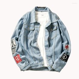 Men's Jackets Denim Jacket Men Fashion Hip Hop Streetwear Mens Jean Coats Causal Black Korean Style Male And