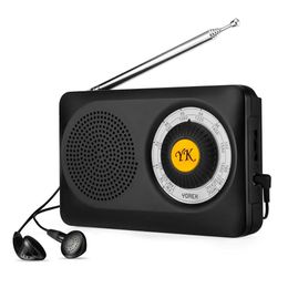 Radio Yorek Pocket Radios, Battery Operated Am Fm Radio with Loud Speaker, Portable Transistor Radio for Walking, Camping
