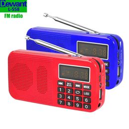 Radio L558 Portable Mini Digital Auto Scan Fm Radio Receiver with Mp3 Music Player & 2400mah 18650 Rechargeble Battery