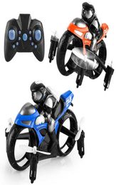 2 in One RC Motorcycle Simulators with HD Camera Kids Toys Remote Control Transformable Cars Quadcopter Drone Electric Aircrafts D9990523