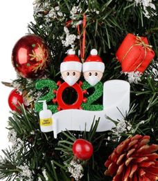 35cm Santa Claus Christmas Tree Quarantine Decorations Customised Gifts Survivor Family 27 Ornament Snowman Pendant with Face Mas8197420