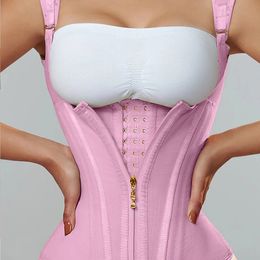 Fajas Colombians Girdles With Row Buckle and Zipper Postpartum Corset Waist Trainer Body Shaper For Women Sexy Shaping Curve 240113