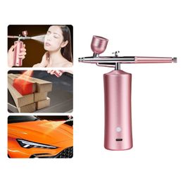 Portable spray gun kit with compressor rechargeable handheld spray gun kit suitable for nail art enthusiasts and high-altitude transportation 240113