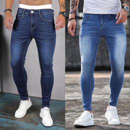 Men's Jeans 2024 Design Vintage Men Fashion Slim Fit Pants Blue Black Skinny Denim Trousers Hip Hop Spring Streetwear