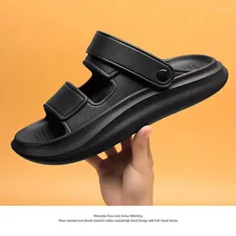 Sandals Men Drivable Summer Slides High Elastic Trend Outside Wear All Non-slip Soft