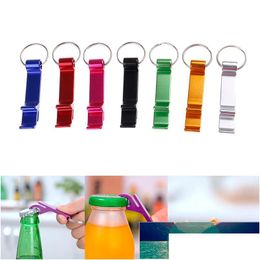 Openers 4 In 1 Bottle Opener Key Ring Chain Keyring Keychain Metal Beer Bar Tool Claw Gift Unique 3Pcs Drop Delivery Home Garden Kitch Dhh7F