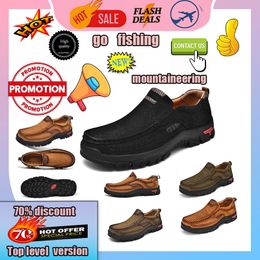 Designer Casual Platform Leather shoes for men genuine leather oversized loafers casual Anti slip wear-resistant Deodorization Training sneakers size 38-48