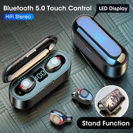 Earphones TWS Earbuds Wireless Earphones Bluetooth Headphones HiFi Stereo In Ear Handsfree Headset For Sports LED Display Touch Control