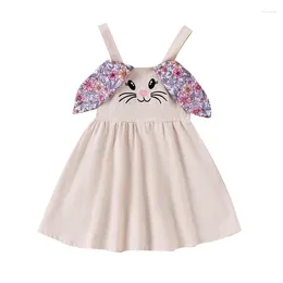 Girl Dresses Toddler Kids Baby Easter Outfit Dress Sleeveless Overall Ruffle A Line Beach Sundress Clothes Summer