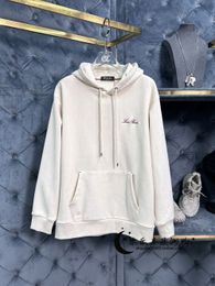 Mens Hoodies Autumn and Winter loro Letter Embroidered Hooded Sweater Top White and Black piana