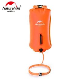 Bags Naturehike ThreeLayer Inflatable Waterproof Bag Snorkelling Swimming Bag Drifting Bag Beach Storage Outdoor Swimming Equipment