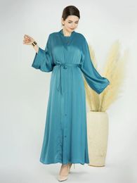 Ethnic Clothing Kimono Abaya Set 2 Piece Matching Slip Hijab Inner Dress Muslim Sets Plain Abayas For Women Dubai Luxury Turkey Islamic