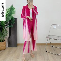 Work Dresses 2024 Early Spring/Summer Long Fold Fashion Geometric Pattern Loose Slimming And Meat Covering Two Piece Women's Set