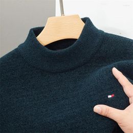 Men's Sweaters Knitted Sweater Men Fashion Clothes Half Turtleneck Loose Youth Simple Korea