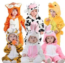 born Baby Rompers Kigurumi Boy Girls Pyjamas Animal Cartoon Romper Hooded Pyjama Lion Monkey Costumes Toddler Cosplay Clothes 21082510918