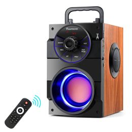 Speakers TOPROAD Portable Bluetooth Speaker Wireless Stereo Subwoofer Bass Big Lights Speakers Column Support FM Radio AUX Remote Control